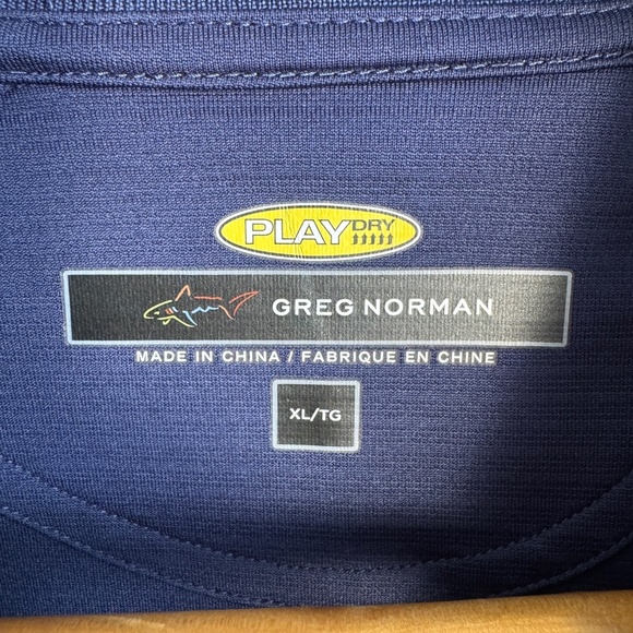 Greg Norman Play Dry Men's Short Sleeve Golf Performance Polo Shirt Navy Size XL - Picture 2 of 13